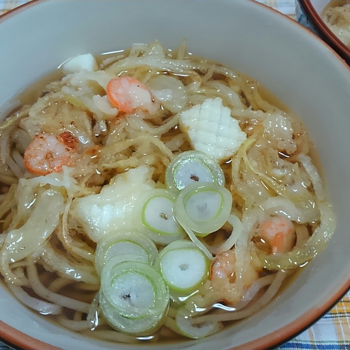 シーフードミックスのかき揚げ入り蕎麦☆